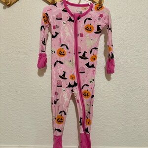 Little Sleepies Pink Halloween Footie